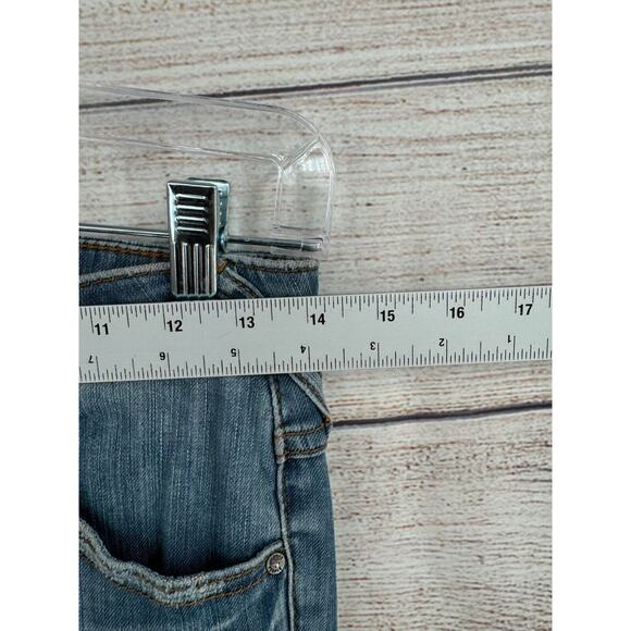 Free People Distressed Low Rise Skinny‎ Jeans Women's Size 24 Blue Medium Wash - Picture 9 of 10